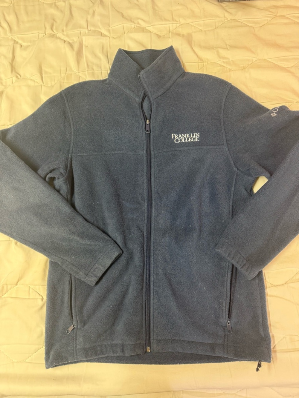 M Columbia Navy Lightweight Fleece Jacket - Franklin College